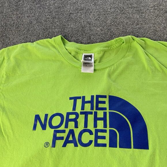 The North Face T-shirt Mens XL Florescent Green Short Sleeve Outdoor Big Logo - Picture 2 of 10